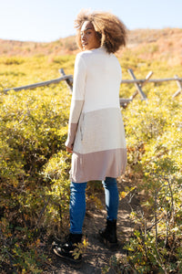 Clarissa Striped Cardigan in Mocha