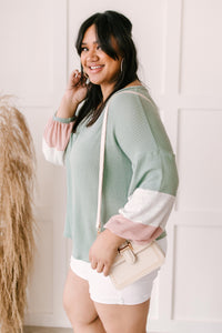 Colorblock Balloon Sleeve Top