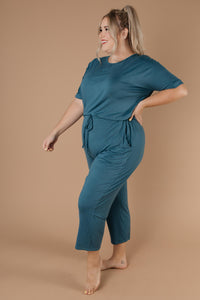 Girl Next Door Jumpsuit In Jade