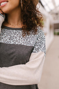 Maggie Raglan Top in Charcoal