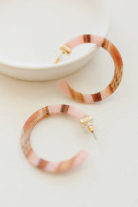 Pink Hoop Earrings